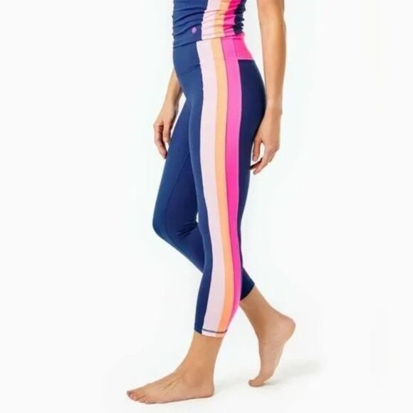 Lilly Pulitzer Pants - LILLY PULITZER Pants Womens XXS Blue Pink 24" Weekender High-Rise Midi Leggings